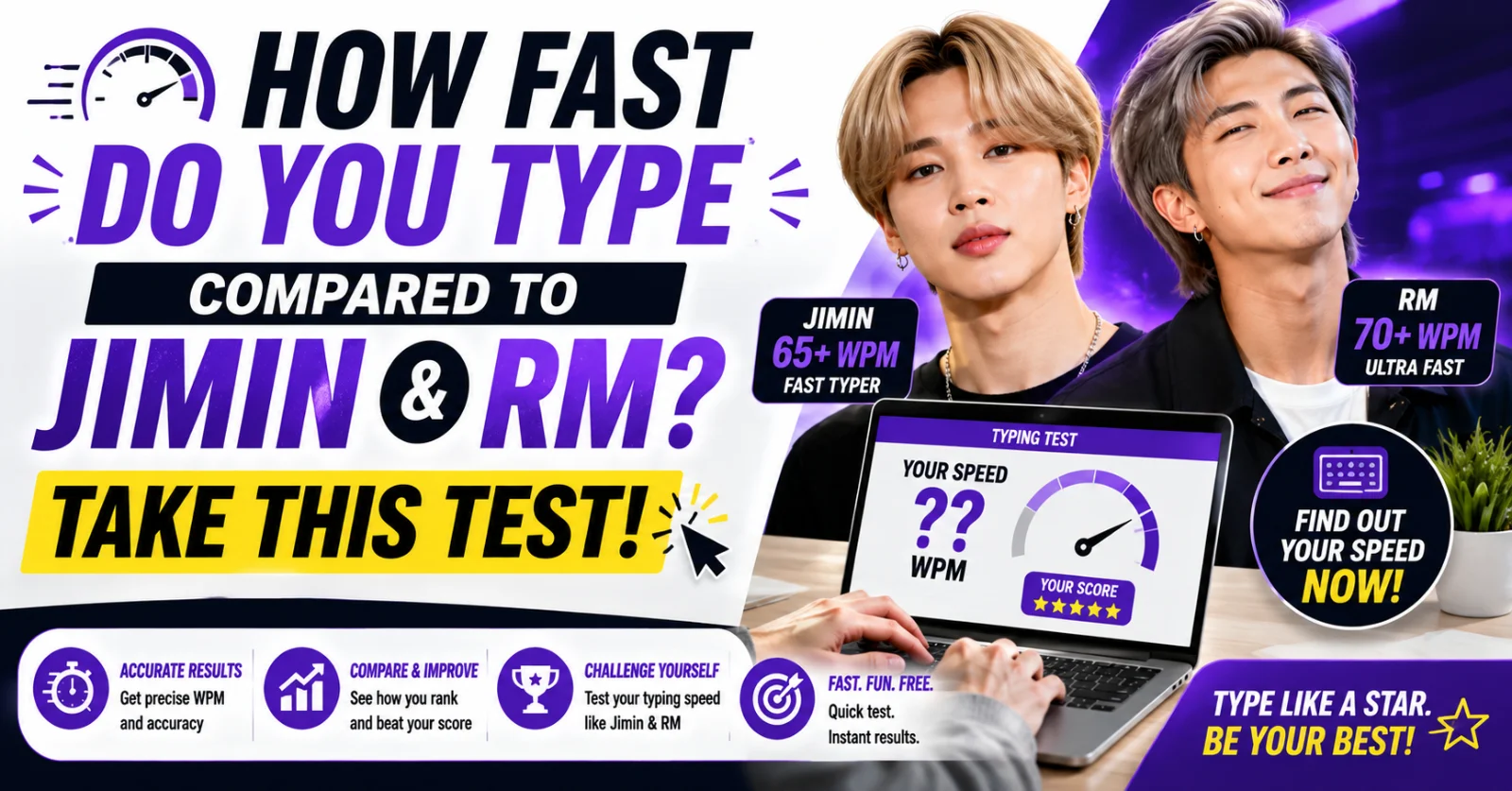 How Fast Do You Type Compared to Jimin and RM Take This Test!