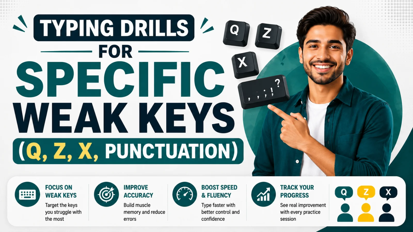 Typing Drills for Specific Weak Keys (Q, Z, X, Punctuation)