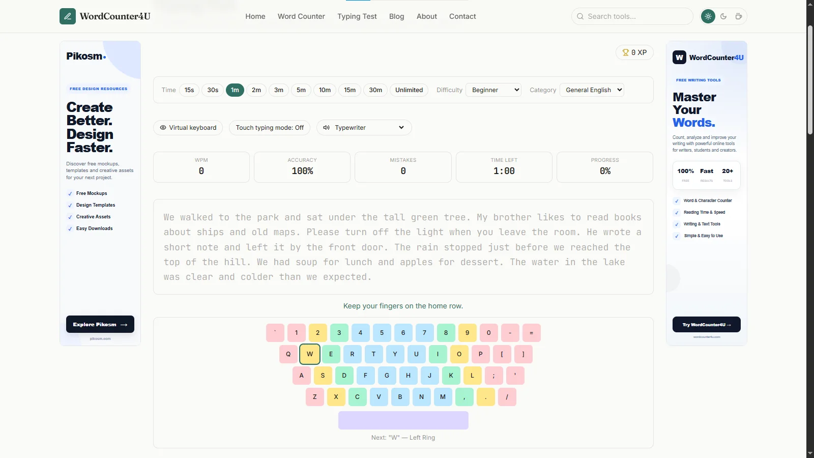 Typing Text Practice