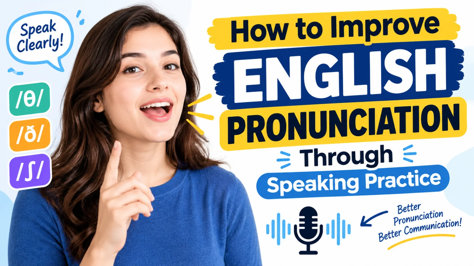 Learner practising English pronunciation through a speaking exercise
